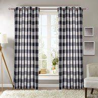 Black And White Buffalo Check Curtains 96 Inches Poplin Gingham Checkered Window Curtain 56 Inch Wide Black And White Walmart Com Panel Curtains Curtains Drapes Curtains