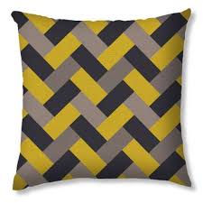 Capa De Almofada Amarela E Cinza Capa De Almofada Tranca Preto Amarelo E Cinza 40x40 Cm Haus For Fun Almofadas Capas De Almofadas Almofadas Amarelas