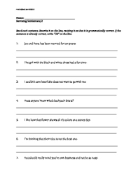 You can create printable tests and worksheets from these grade 4 grammar questions! Grammar Worksheets Revising Sentences Grades 4 5 Morning Work
