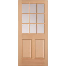 Masonite 32 In X 80 In Wood Half Lite Universal Reversible Unfinished Unfinished Slab Lowes Com Half Glass Interior Door Glass Panel Door Wood Slab