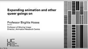 Her work ranges from video installation and animated performance art through to commercial motion graphics and is included in the tate britain archive. Uca Inaugural Lecture Birgitta Hosea Feminine Moments