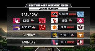 Additional windows will be added as they are announced. Espn S Industry Leading College Football Schedule Begins With Best Kickoff Week Ever Espn Press Room U S