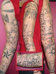This tattoo represents the constellations in the sky and is perfect for all the astronomy lovers out there. Jagoan Tattoo Designs Tattoo Designs By Jonathan Anderson Star Sleeve Tattoo Cloud Tattoo Sleeve Black Sleeve Tattoo