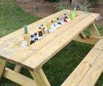 How To Make A Drink Trough For A Picnic Table Picnic Table Plans Outdoor Picnic Tables Diy Picnic Table