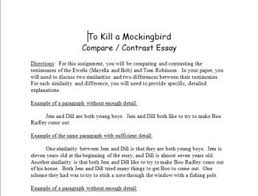 To Kill A Mockingbird Compare And Contrast Essay Format Compare And Contrast Essay Format Essay