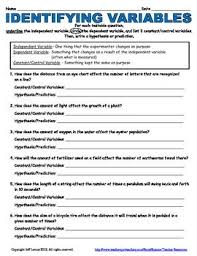 Free Identifying Variables Practice Science Teacher Resources 7th Grade Science Science Worksheets