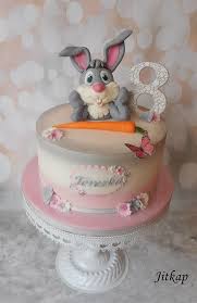 Birthday Cake With Bunny By Jitkap Cupcake Birthday Cake Girly Cakes Animal Cakes