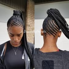 Small Feed In Ponytail Small Feed In Braids Cornrow Ponytail Braided Hairstyles Easy