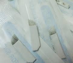 Yeni 15 Pins 2 Satir Icin Kalici Makyaj Kas Dovme Bicak Microblading Igneler 3d Nakis Manuel Dovme Kalem 50 Adet Grup