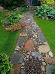 Allee Galets Dalles Pierres Naturelles Jardin Original Allees Jardin Chemin De Jardin