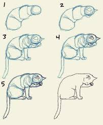 How To Draw Cute Animals 45 Examples Greenorc Animal Drawings Drawing Techniques Cat Drawing