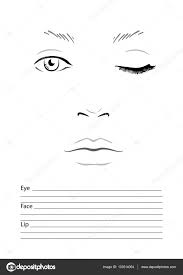 Face Chart Makeup Artist Blank Template Vector