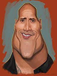 Dwayne Johnson Sketch Dwayne Johnson Funny Caricatures Caricature Make the jawline a little distorted. dwayne johnson funny caricatures