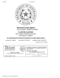 Bcbs, anthem and the aca all required their own. Ejiofor Alintah S Texas Non Resident Producer Insurance License