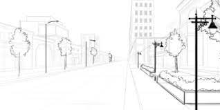 حل وظيفة رسم شارع ثلاثي الأبعاد مع أشجار floor plans