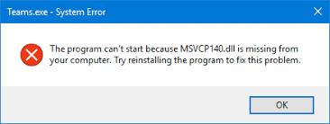 A suitable version of msvcp140.dll found in our database. The Program Can T Start Because Msvcp140 Dll Is Missing In Windows 10