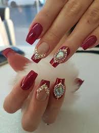 Diseño fácil de uñas con rosas rojas duration. Unas Esculpidas Decoradas En Rojo