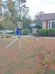Visit this site for details: Two Diy Baskets Left One Has The Option Of Being Elevated For A Little Variety Discgolf