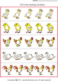missing numbers worksheets