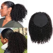 Short hair is not a reason to refuse a beautiful hairstyle. Beautyforever Afro Puff Drawstring Ponytail Kinky Curly Human Hair Long Ponytail Wigs Natural Color