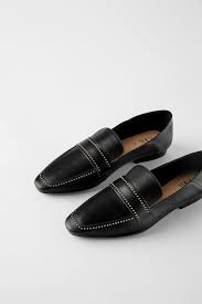 Black And Gold Loafers Men Soft Leather Loafers With Micro Studs In 2020 Leather Loafers Leather Shoes Woman