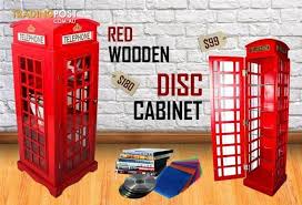 Oak, maple, and special wood specie requests. Red Wooden Dvd Cd Cabinet Tower Bookcase Telephone Booth Storage