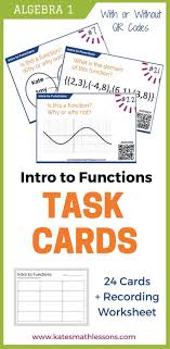 Intro To Functions Task Cards Task Cards Teaching Algebra Algebra