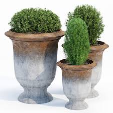 Anduze Urn Smooth 3d Model In 2020 Boxwood Landscaping Concrete Color Flower Pots