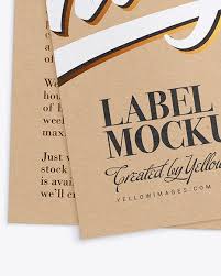 Free download fully customizable clothing tag mockup psd. Two Kraft Labels Mockup In Stationery Mockups On Yellow Images Object Mockups