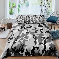 A duvet cover is a protective cover for your comforter, most likely for your down comforter. Camo Bedding Set With Corner Ties For Boys Teens Kids Man Black And White Gray Geometric Design Abstract Cow Graphic Art Marine Comforter Cover Decor 2 3 Pcs Duvet Cover Us Twin Full