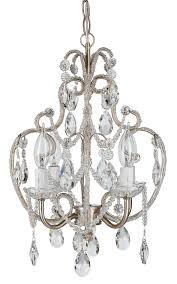Crystal Beaded 4 Light Swag Chandelier Silver Tiffany Collection Plug In Chandelier Glass Pendants Swag Chandelier