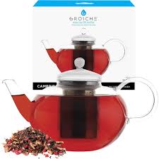Grosche Cambridge Teapot With Stainless Steel Infuser 2 0l 68 Fl Oz 2 Quart Teapot Large Glass 8 Cup Tea Pot With Tea Infuser And Strainer Walmart Canada ··· zens tea for one tea pot and cup, teapot with lid & white stackable cup with removable stainless steel infuser.