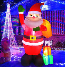Inflatable outdoor christmas decorations are most often those that have been designed for use in the front yard. The Latest Models Maoyue Christmas Inflatables 6ft Christmas Decorations Outdoor Inflatable Santa Blow Up Christmas Decorations Built In Led Lights With Tethers Stakes For Outdoor Yard Garden Lawn Garden Outdoor Exciting Promotions