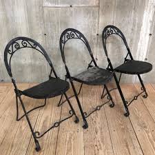 Set Of Three Vintage Folding Wrought Iron Chairs Wrought Iron Chairs Iron Chair Chair
