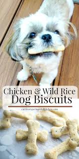 How do you make chicken and rice dog food? Chicken Wild Rice Dog Biscuits Carrie S Experimental Kitchen