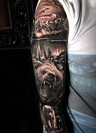 12 Best Bear Family Tattoo Designs Petpress In 2020 Animal Sleeve Tattoo Wolf Tattoo Sleeve Bear Tattoos
