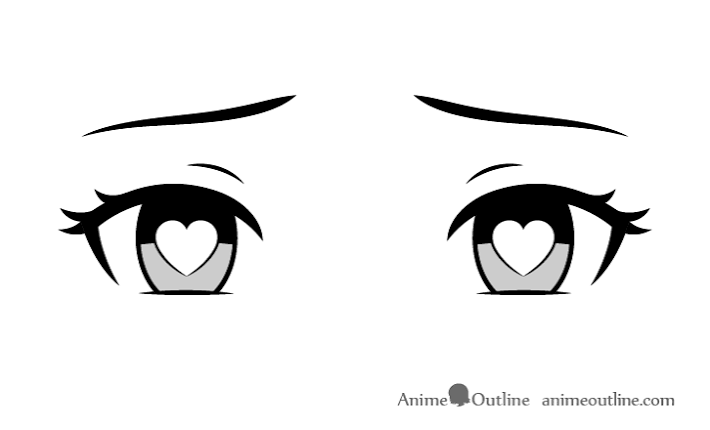 How to Draw Anime "Love Eyes" (With Hearts) - AnimeOutline