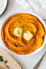 Mashed Sweet Potatoes Are Super Creamy And The Perfect Side Dish Recipe Sweet Potato Breakfast Recipes Mashed Sweet Potatoes Healthy Mashed Sweet Potatoes
