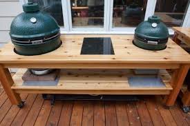 Double Big Green Egg Table Thingelstad Big Green Egg Table Big Green Egg Table Plans Big Green Egg Outdoor Kitchen