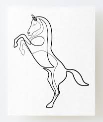 Wild Horse One Line Art Animal Line Drawings Horse Art Print Horse Tattoo
