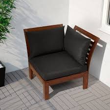Applaro Corner Section Outdoor Brown Stained Brown Ikea In 2020 Ikea Outdoor Furniture Ikea Outdoor Ikea Applaro