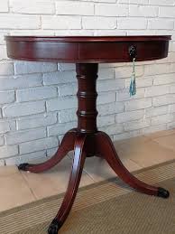 Pedestal Round Drum Side Table Claw Foot Walnut Wood Drum Side Table Side Table French Style Furniture