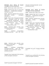 Dialog teks wawancara singkat dengan narasumber pedagang. Amalan Hidup Sihat Dialog