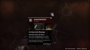 However, the one that'll likely stump most people is located on a small ledge behind where eris morn stands. Destiny 2 Shadowkeep Campaign Walkthrough Shacknews