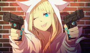 Anime girls with guns wallpaper. 4581165 Cleavage Anime Girls Pistol Gun Wallpaper Mocah Hd Wallpapers