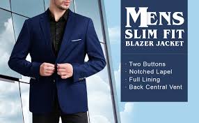 Our best selling slim fit suit represents a modern twist on tailoring. Mens Slim Fit Blazer Jacket Two Button Notched Lapel Casual Suit Jacket At Amazon Men S Clothing Store
