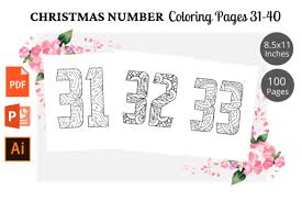 You will receive access to 300 printable pages.; Christmas Number Coloring Page 31 40 Grafico Por Kdpwarrior Creative Fabrica
