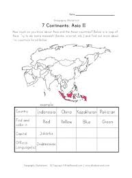 The slideshow and video introduce each continent to the students and tells them key facts about the continents. The 7 Continents Asia Worksheet 1 All Kids Network