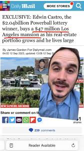 The $2B Powerball winner Edwin Castro just bought his 3rd mansion in  California. This one cost $47,000,000! #realestatenews #lotterywinner  #megamansion #mansion #belairrealestate ...