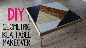 Oak pedestal table makeover from miss mustard seed's milk paint. Diy Geometric Ikea Table Makeover Youtube